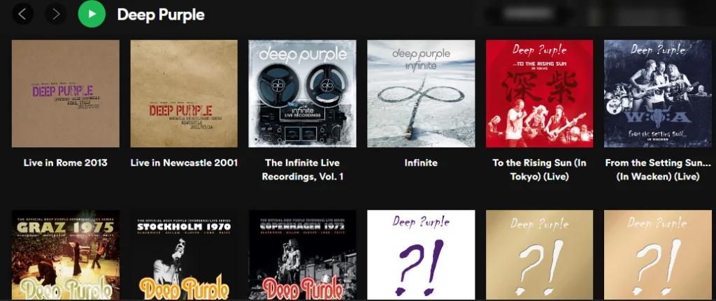 Deep Purple в американском Spotify