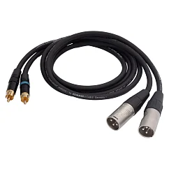 Кабель HeadMade Pro 2RCA - 2XLR-m Black 1m