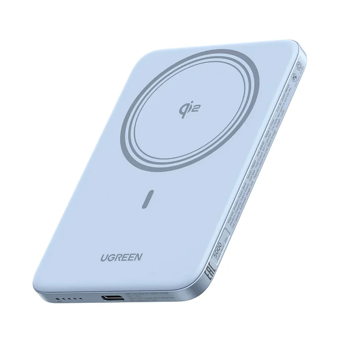 Внешний аккумулятор Ugreen PB580 MagFlow Air Ultra-Slim 5000mAh White - рис.0