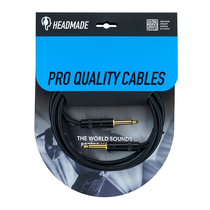 Кабель HeadMade Pro 6.3mm - 6.3mm mono Black 1.5m - рис.0