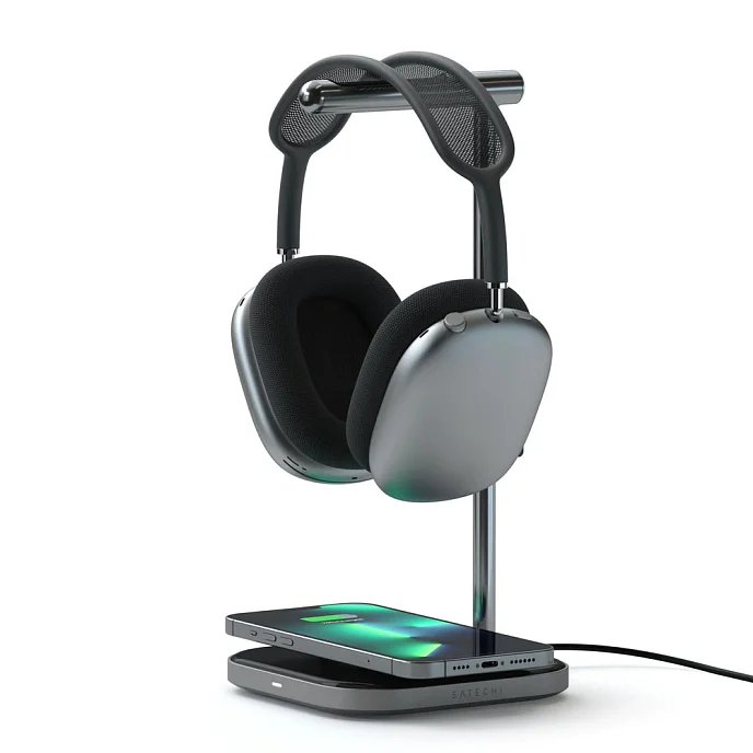 Подставка для наушников Satechi 2-in-1 Headphone Stand with Wireless Charger Grey - рис.2
