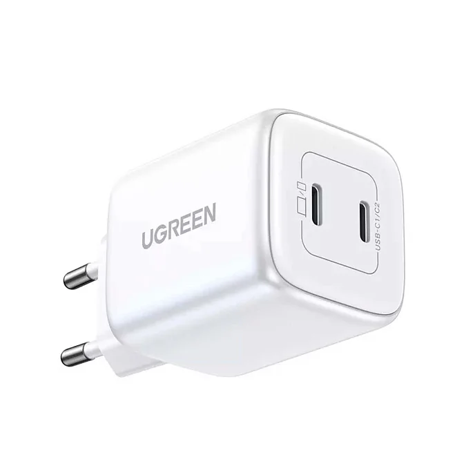 Сетевое зарядное устройство Ugreen CD294 45W 2xUSB-C PD GaN White - рис.2