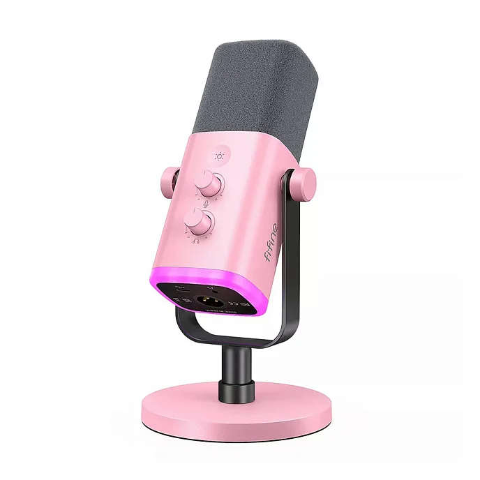 Микрофон для стриминга и игр Fifine AmpliGame AM8 Pink - рис.0
