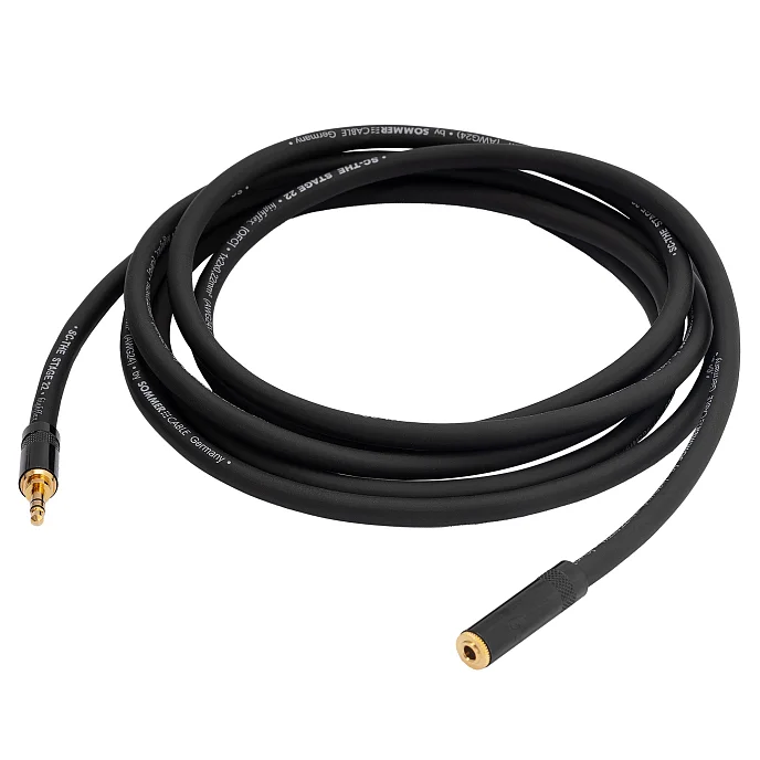 Кабель HeadMade Pro 3.5-m - 3.5-f 2.5m черный - рис.1