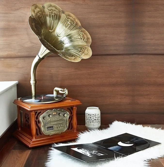 Проигрыватель винила MJI Audio Gramophone Classic Bronze Horn Turntable - рис.4