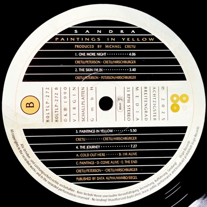 Виниловая пластинка Sandra - Paintings In Yellow LP - рис.3