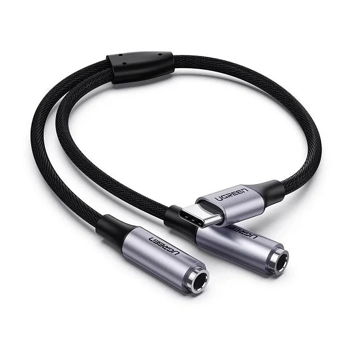 Кабель Ugreen AV144 (30732) USB-C - 2x3.5mm Female 0.25m - рис.0
