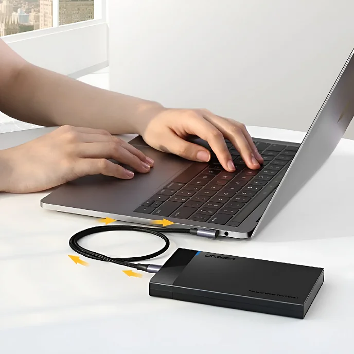 Кабель Ugreen US255 USB-C - USB-C Black/Grey 1m - рис.7