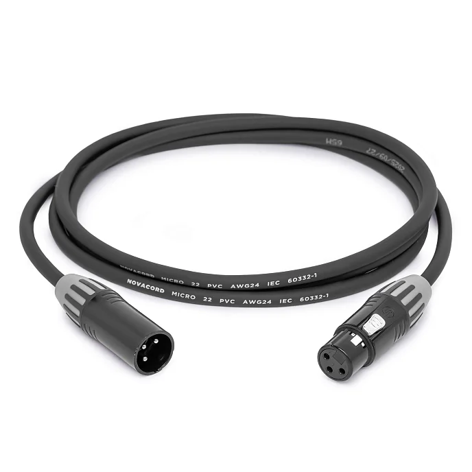 Кабель HeadMade Base XLR-m - XLR-f Black 2m - рис.1