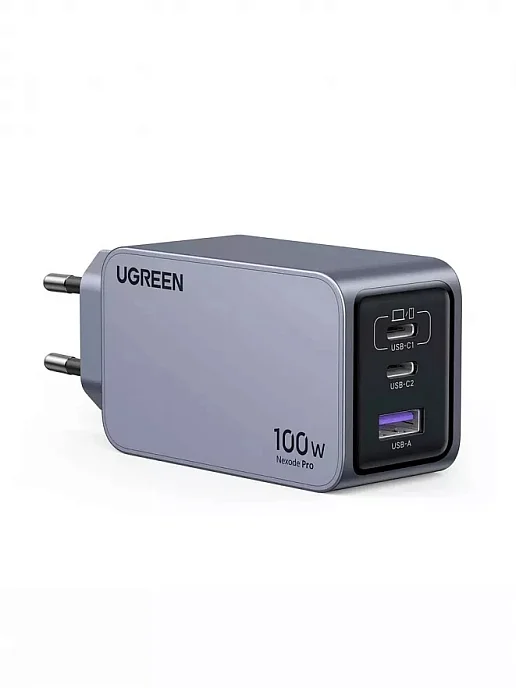 Сетевое зарядное устройство Ugreen X757 (25874) Nexode Pro 100W USB-A + 2USB-C Grey - рис.1
