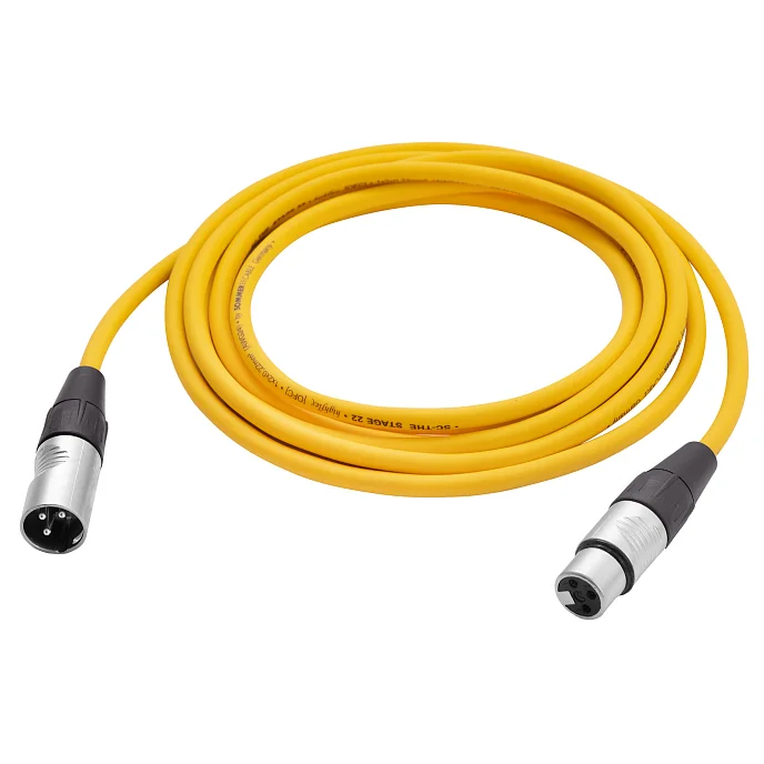 Кабель HeadMade Pro XLR-M - XLR-F Yellow 3m - рис.1