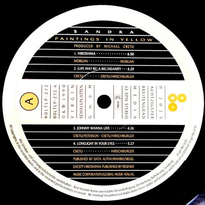 Виниловая пластинка Sandra - Paintings In Yellow LP - рис.4