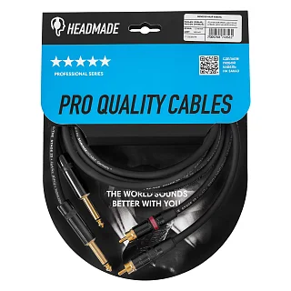 HeadMade Pro 2RCA - 2x6.3mm Black 1.5m