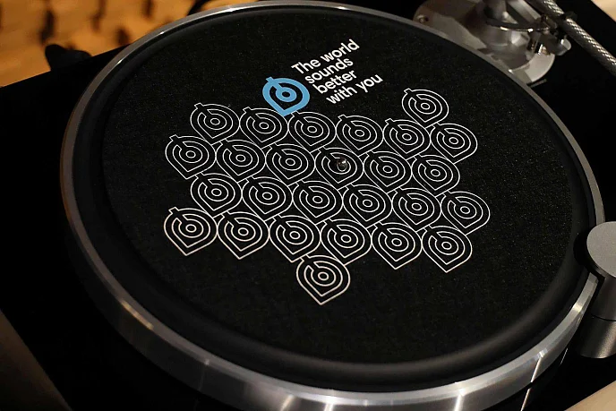 Мат для проигрывателей винила Dr.Head SlipMat The World Sounds Better With You, Black - рис.1