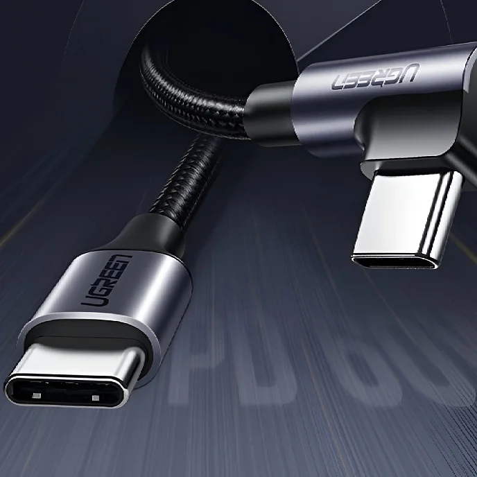 Кабель Ugreen US255 USB-C - USB-C Black/Grey 1m - рис.1