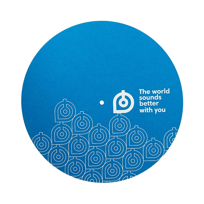 Мат для проигрывателей винила Dr.Head SlipMat The World Sounds Better With You, Blue - рис.0
