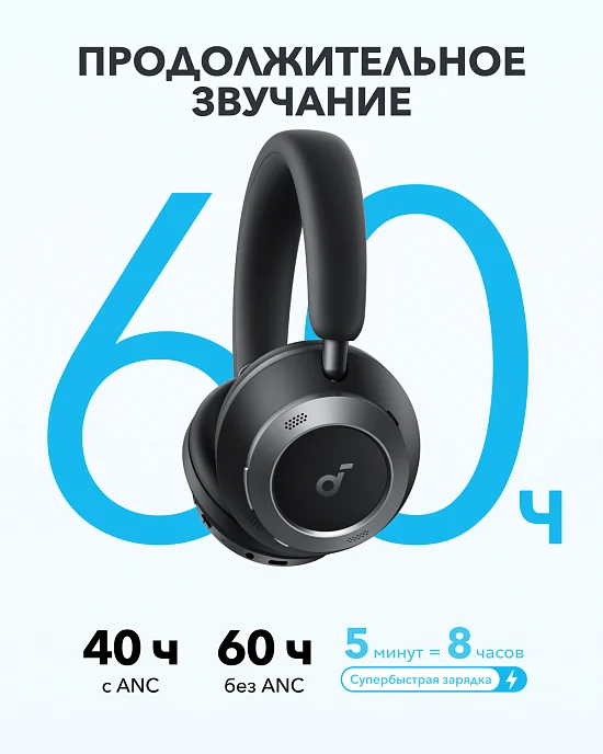 Беспроводные наушники Anker Soundcore Space One Pro Jet Black - рис.4