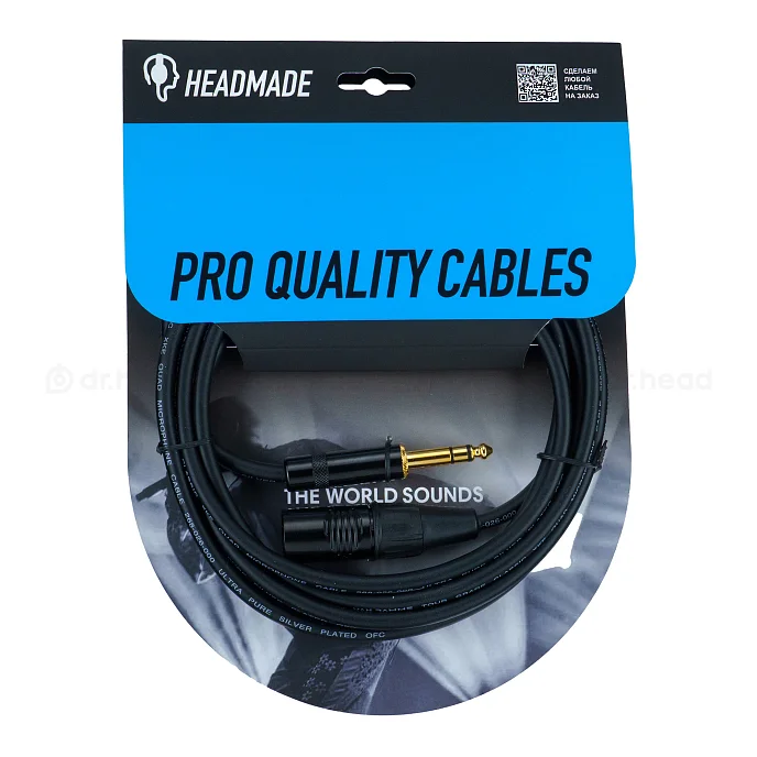 Кабель HeadMade Pro XLR-M - 6.3mm Black 3m - рис.0