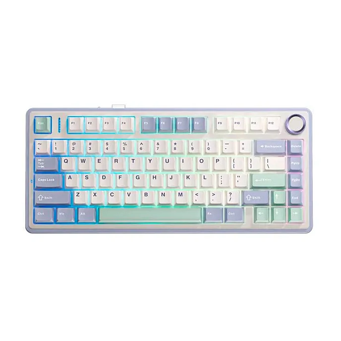Клавиатура AULA F75 Gray Switches Purple-Beige-Green - рис.0