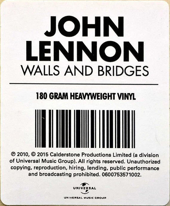 Пластинка John Lennon - Walls And Bridges - рис.1