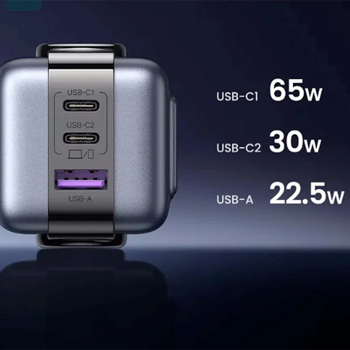 Зарядное устройство UGREEN CD361 Nexode RG 65W Robot GaN EU Purple - рис.8