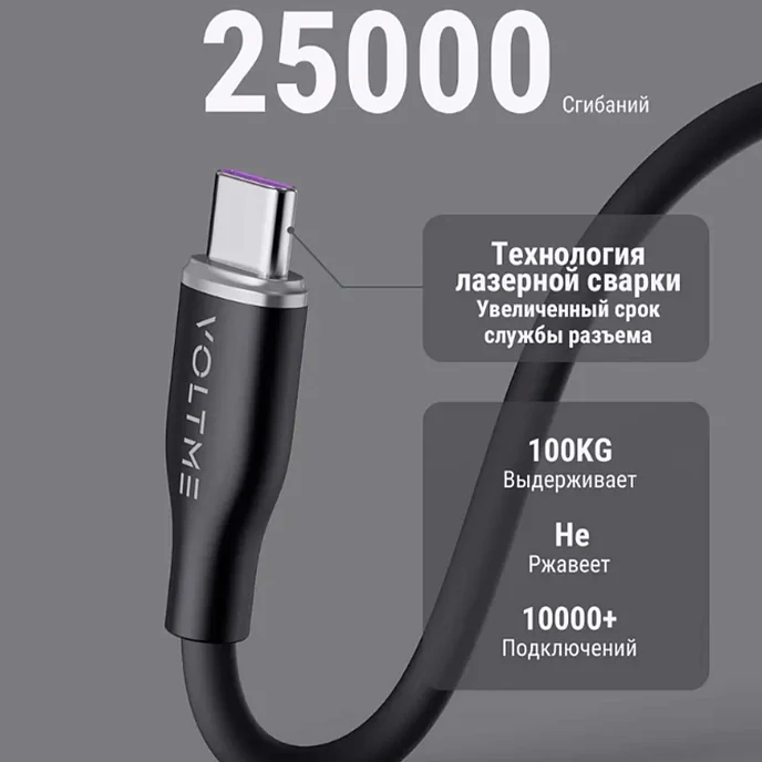 Кабель VOLTME PowerLink Moss CTC USB-C - USB-C 1.8m Green - рис.8