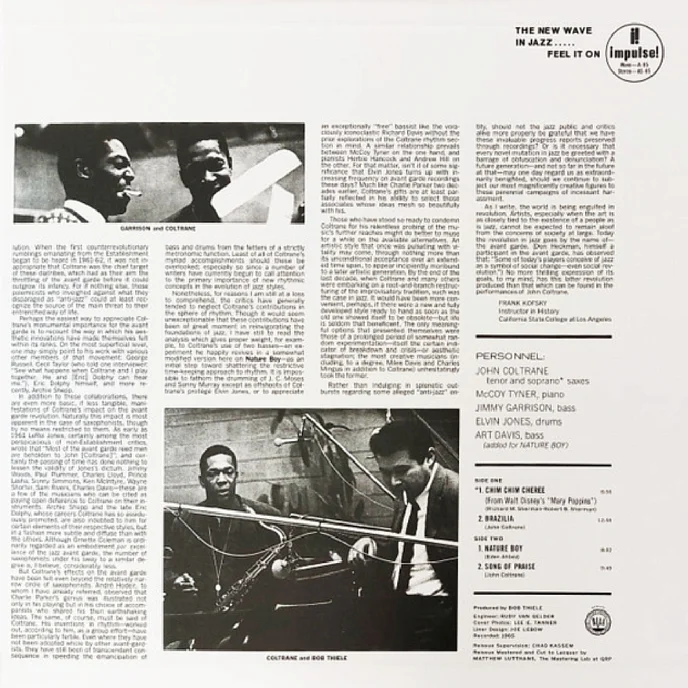 Пластинка The John Coltrane Quartet - The John Coltrane Quartet Plays LP - рис.4