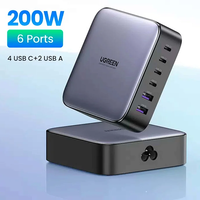 Сетевое зарядное устройство Ugreen CD271 Nexode 200W USB-A - USB-C Grey - рис.4