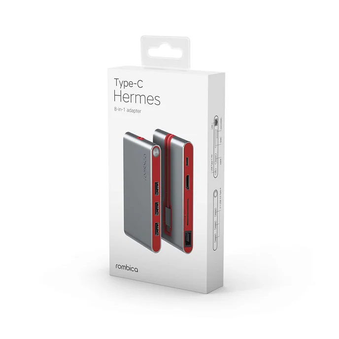 USB HUB Rombica USB-C Hermes Red - рис.3