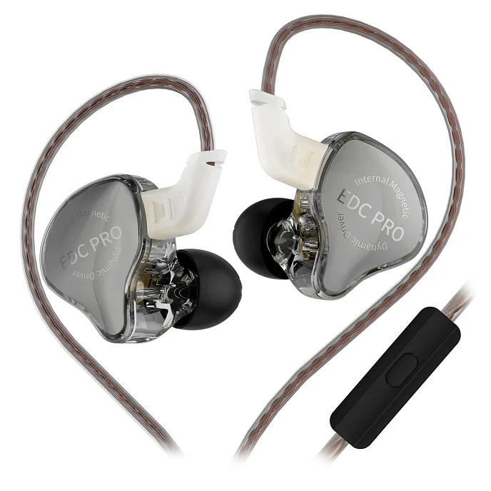 Наушники внутриканальные KZ EDC PRO (OFC Cable Version) with mic Back - рис.0