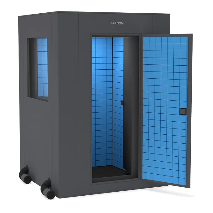 Акустическая кабина IzoRoom Comfort Plus with window Graphite Blue - рис.0