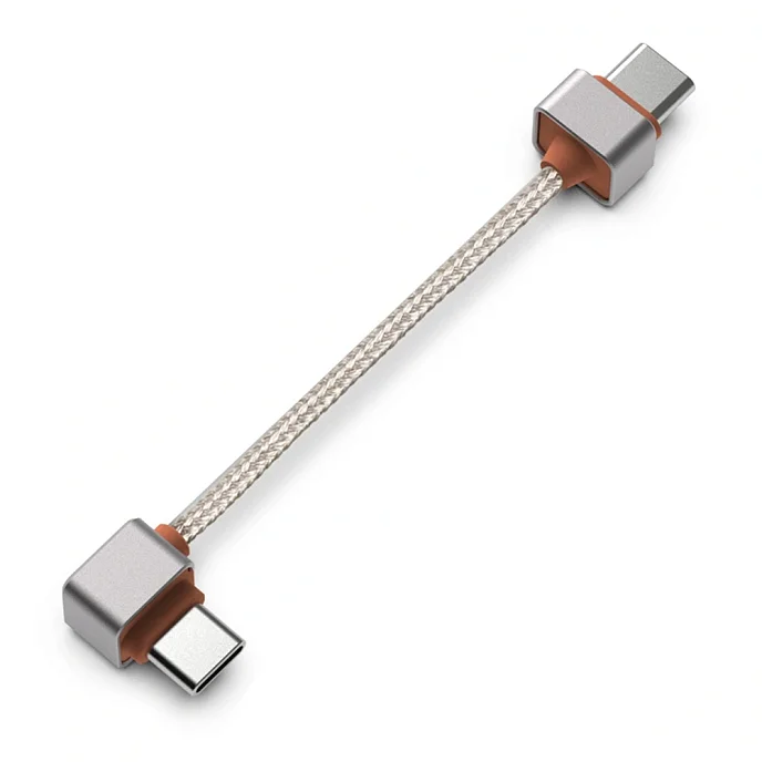 Кабель ddHiFi TC03SL USB-C to USB-C L-Shaped Silver - рис.0