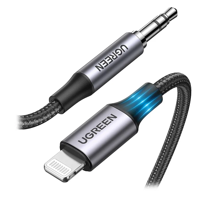 Кабель Ugreen US315 Lightning - 3.5mm 1m Black - рис.0