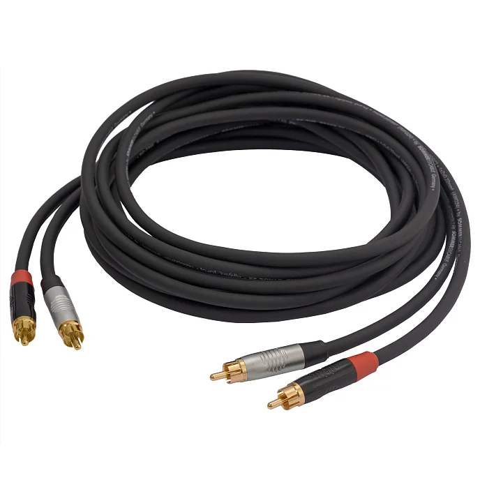 Кабель HeadMade Pro 2RCA - 2RCA Black 3m - рис.1