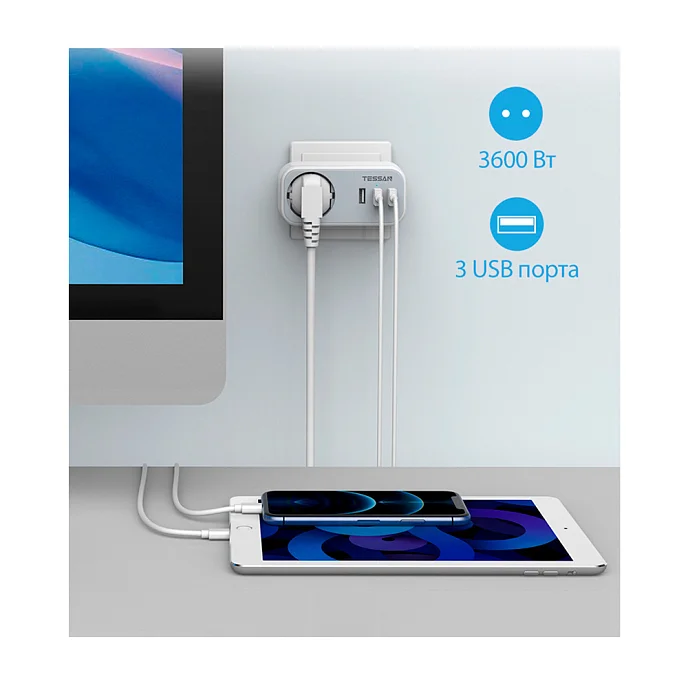 Сетевой фильтр Tessan TS-329 Grey - рис.3