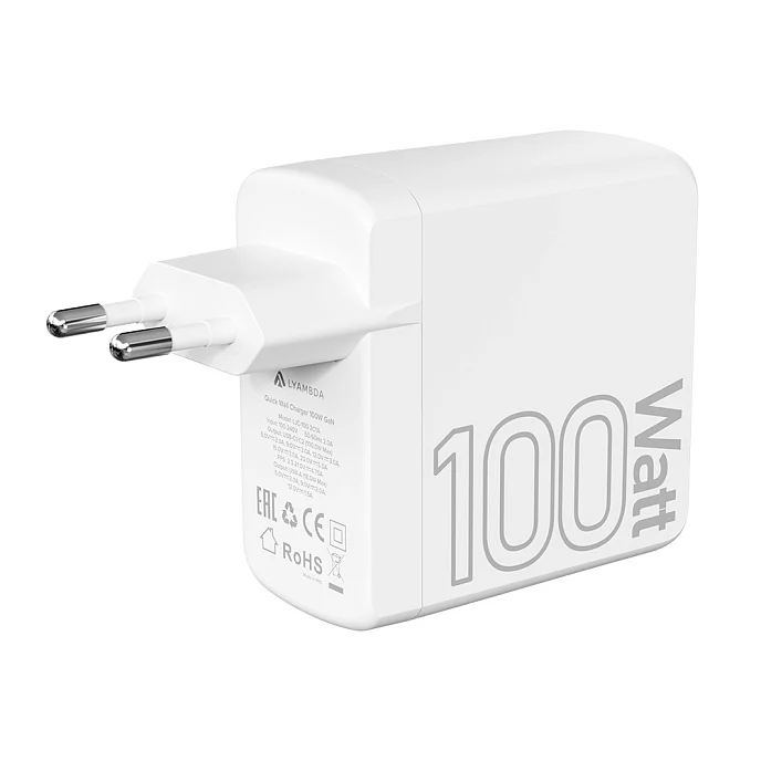 Сетевое зарядное устройство Lyambda LJC-100-2C1A 100W GAN White - рис.3