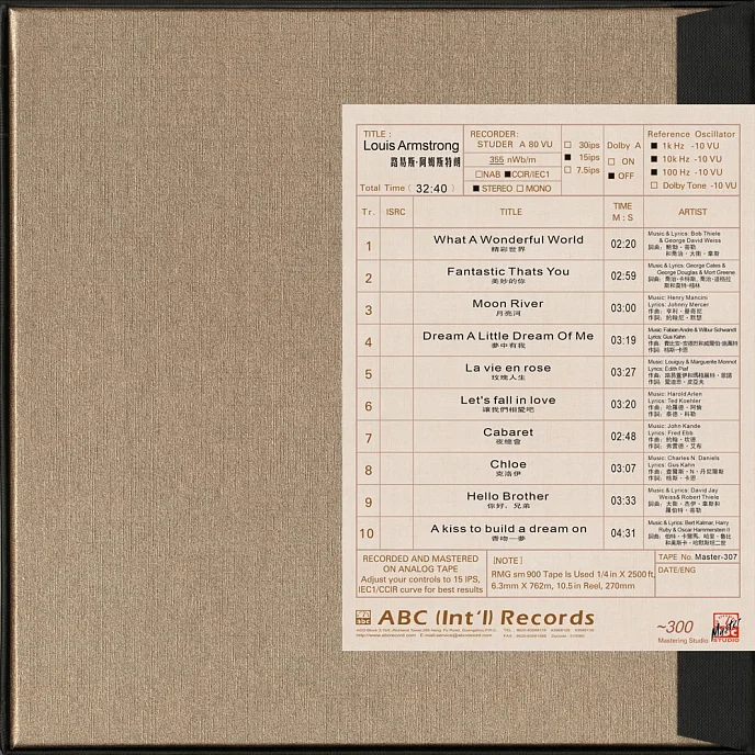 Магнитная лента Louis Armstrong - What a wonderful World 38/2 - рис.1