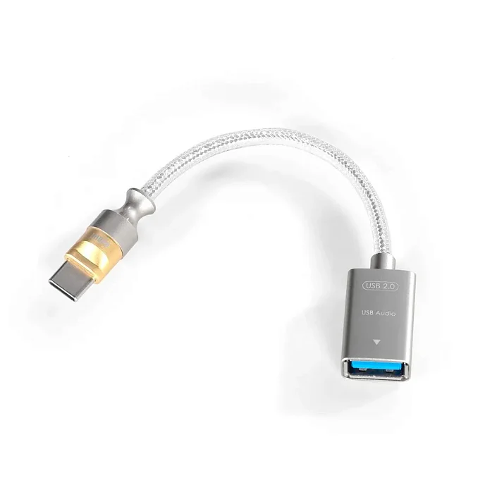 Кабель ddHiFi TC07F USB-C to USB-A OTG Cable серебряный - рис.0