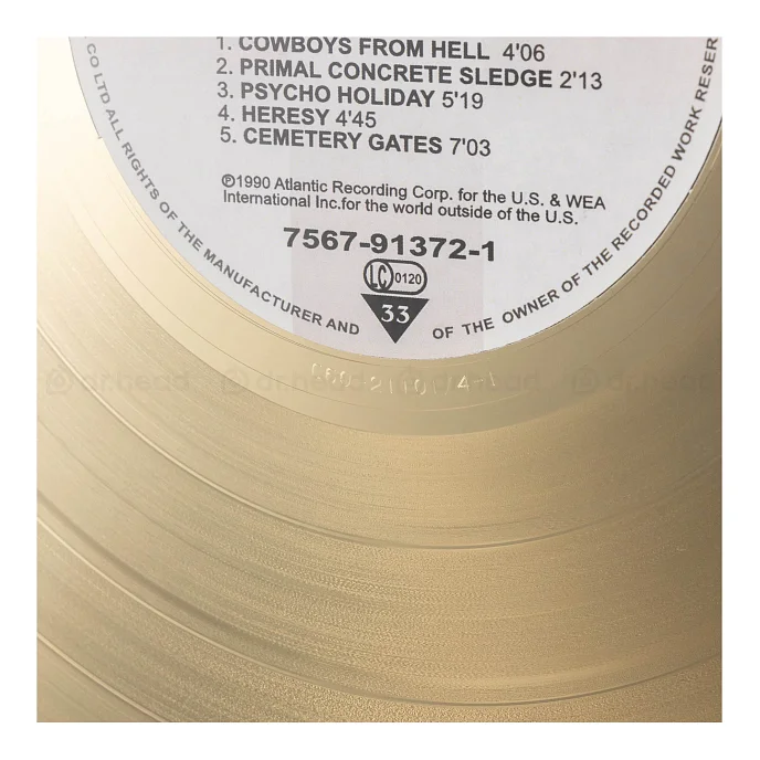 Сувенир Декор Золотой диск Pantera - Cowboys From Hell разноцветный - рис.2