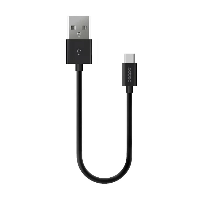Кабель Deppa USB-A-USB-C 2.4A 2m Black - рис.0