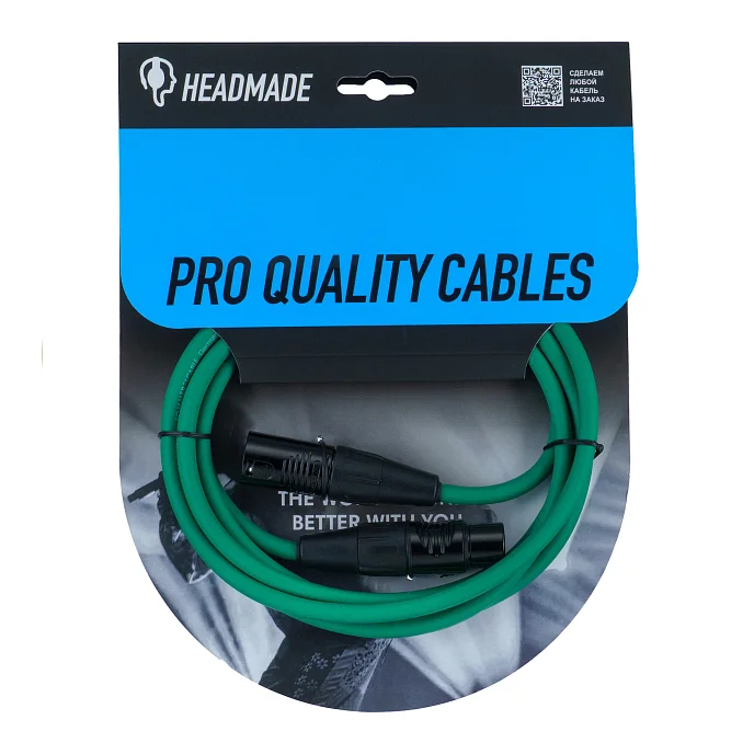 Кабель HeadMade Pro XLR-F - XLR-M Green 2m - рис.0
