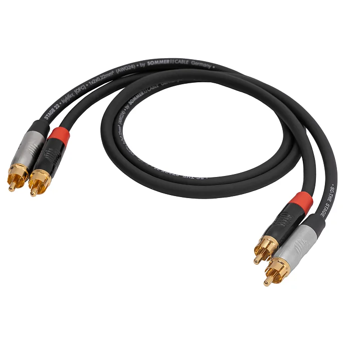 Кабель HeadMade Pro 2RCA - 2RCA Black 0.62m - рис.1