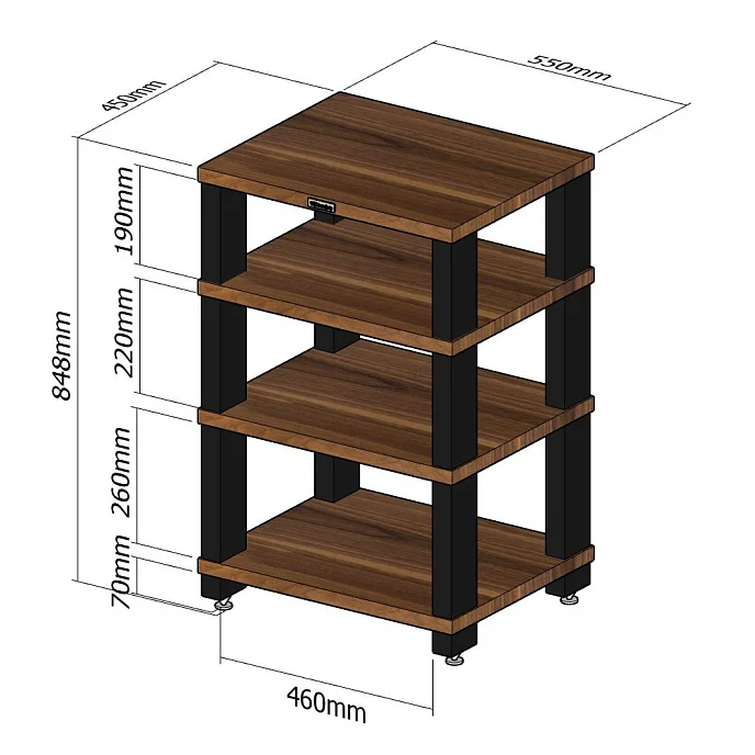 Стойка для Hi-Fi VOXmodule CASA 01/4 American Walnut - рис.3