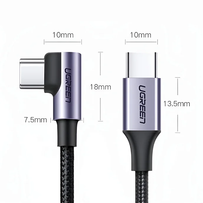 Кабель Ugreen US255 USB-C - USB-C Black/Grey 1m - рис.14