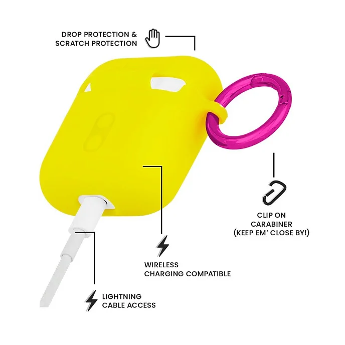 Чехол для Airpods Case-Mate AirPods Hook Ups Case & Neck Strap Lemon - рис.2
