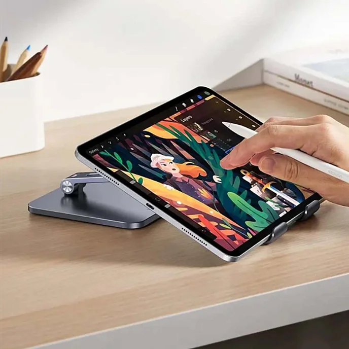 Подставка для планшета Ugreen LP134 Foldable Metal Tablet Stand Gray - рис.1