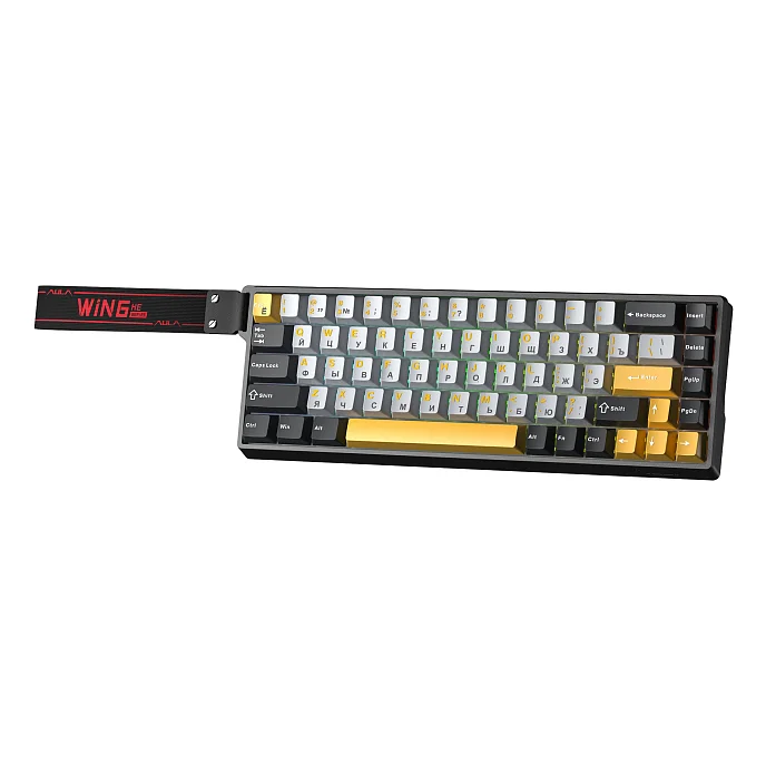 Клавиатура AULA WIN68HE MAX Dark Gray Yellow - рис.1