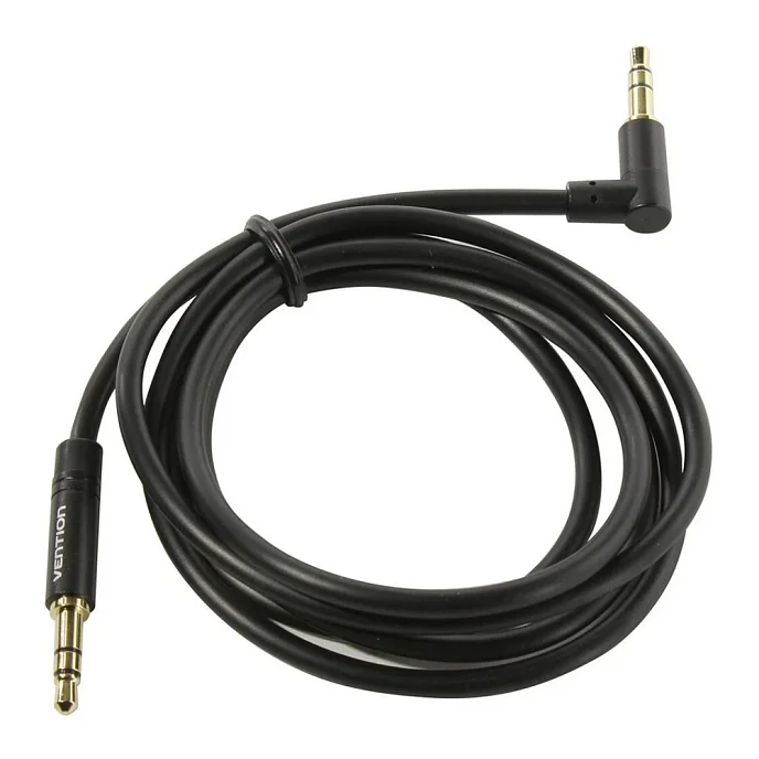 Кабель Vention 3.5mm Male - 3.5mm Male Angled 90 Black 0.5m - рис.1