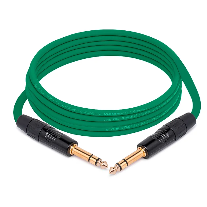Кабель HeadMade Pro 6.3mm - 6.3mm Green 3m - рис.0