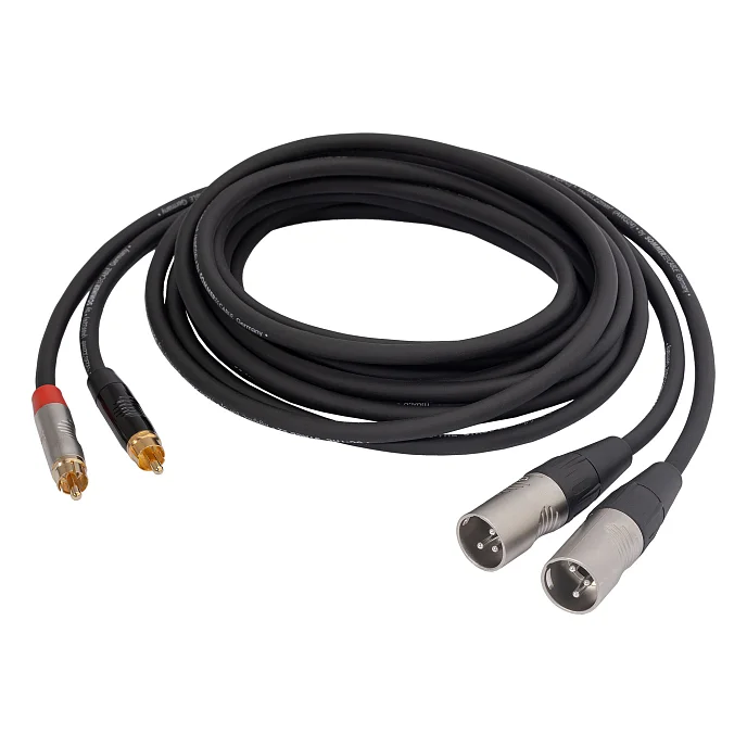 Кабель HeadMade Pro 2RCA - 2XLR-m Black 3m - рис.1